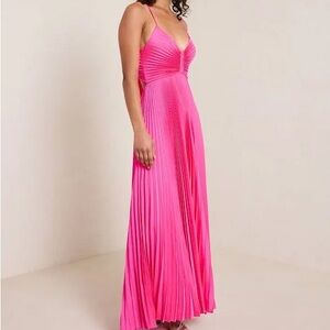 A.L.C. Aries pleated Open Back Dress Hot Pink